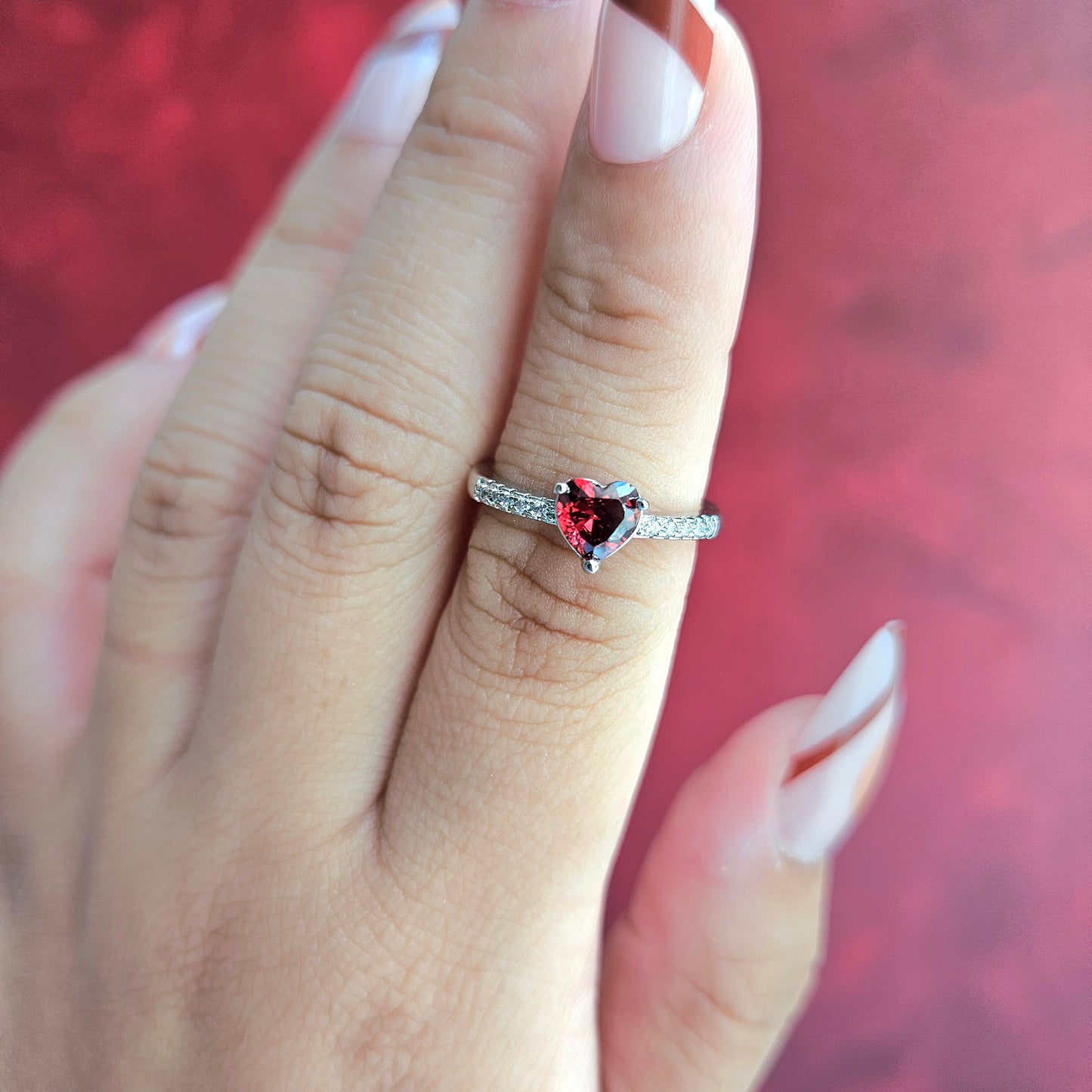 Garnet Crystal Rings