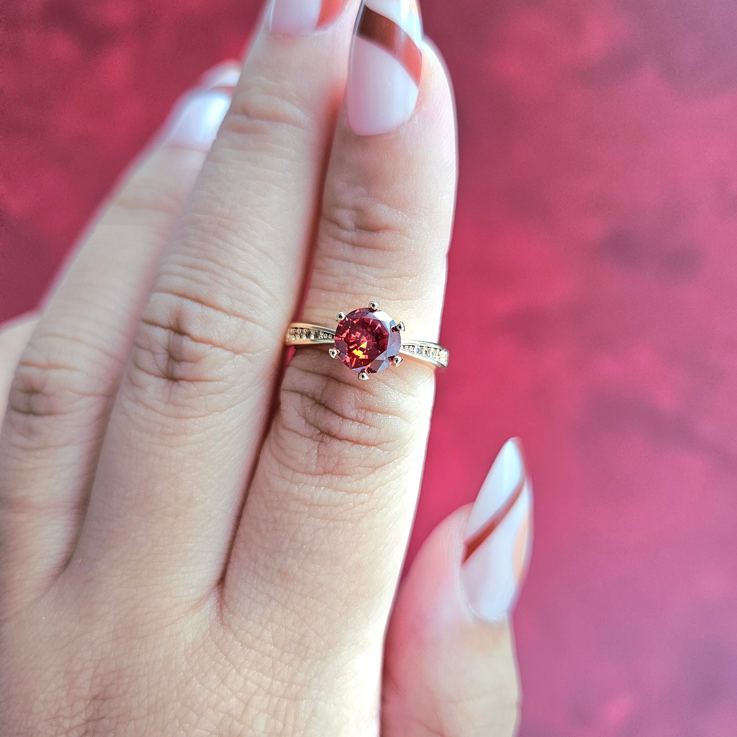 Garnet Crystal Rings