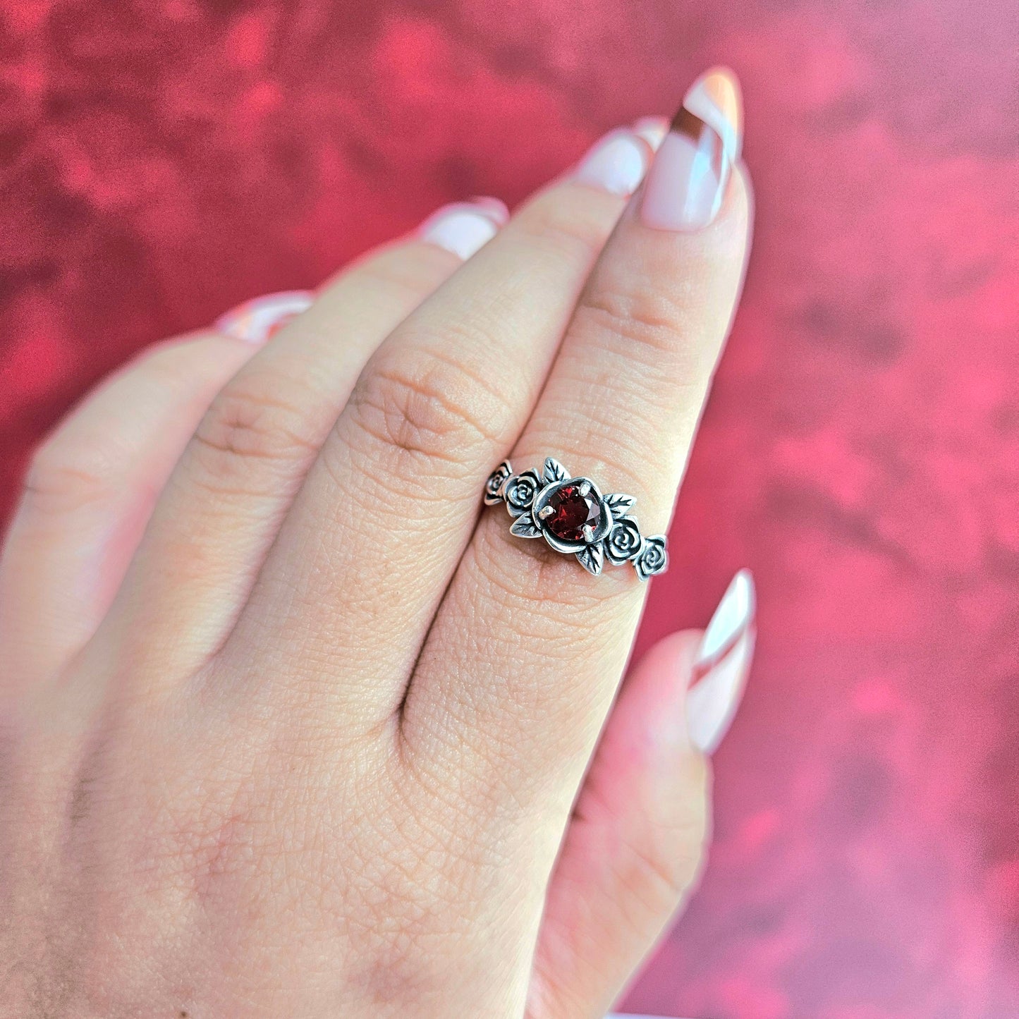 Garnet Crystal Rings