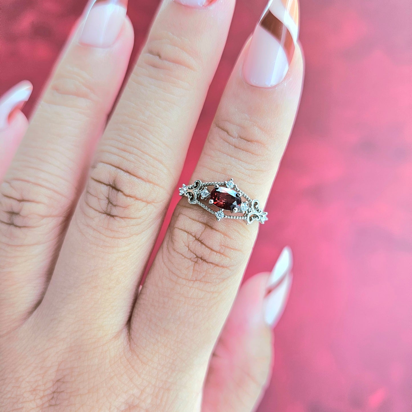 Garnet Crystal Rings