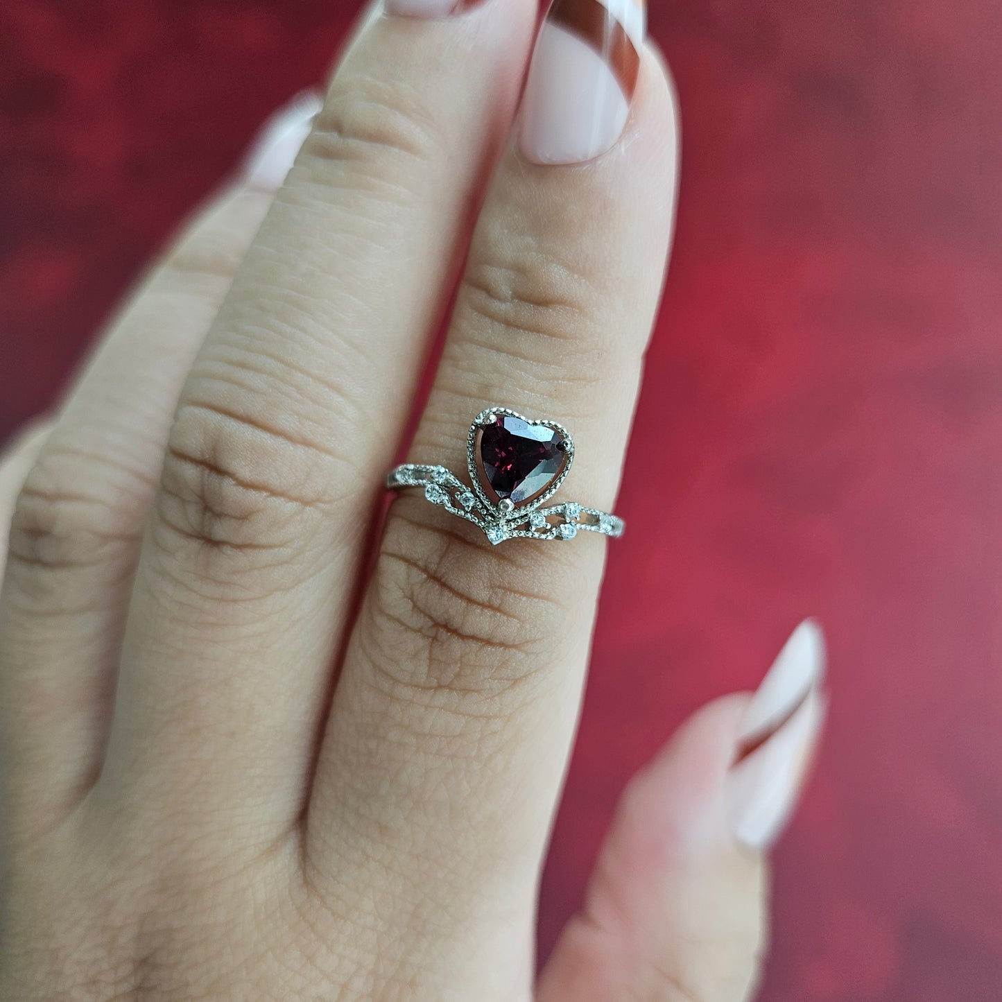 Garnet Crystal Rings
