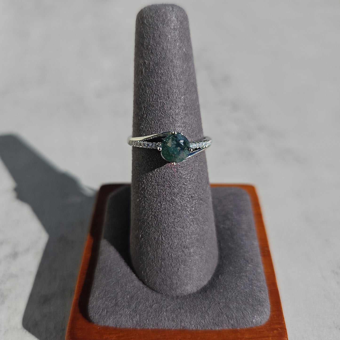 Moss Agate Swirl Ring