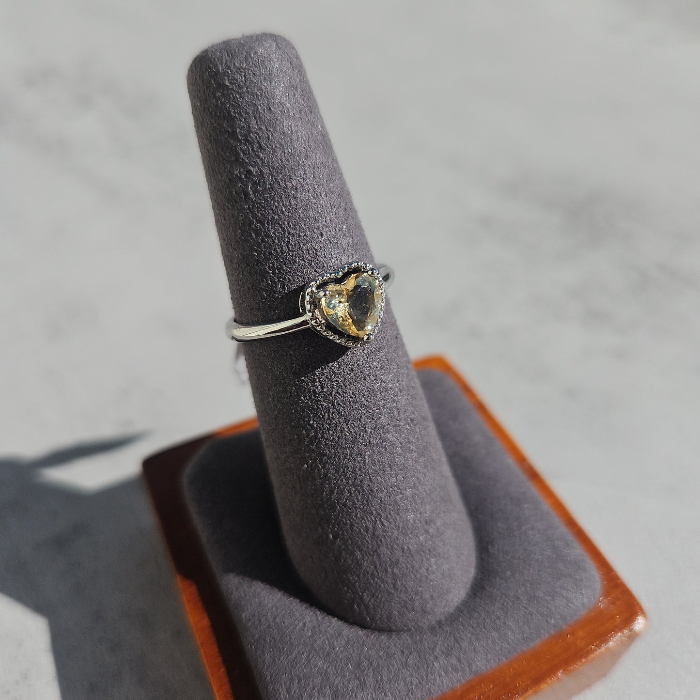 Citrine Heart Ring