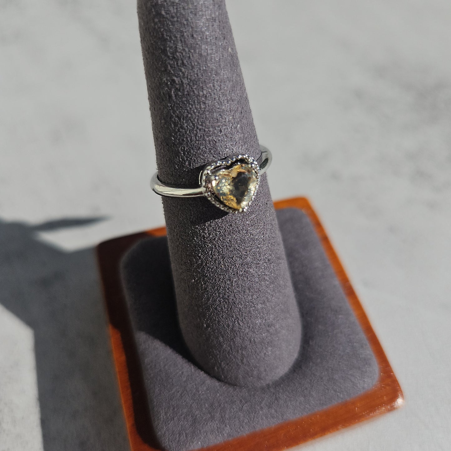 Citrine Heart Ring